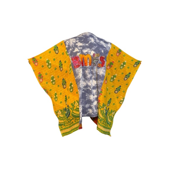 Handcrafted Upcycled BILLY STRINGS Kantha Tunic with Pockets and Appliqué NWT - Picture 9 of 12